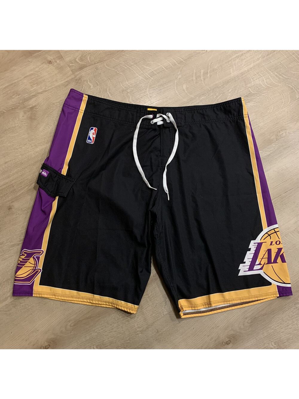 Quiksilver NBA LA Los Angeles Lakers Surf Board Shorts Men's Size 40 Swim Trunks